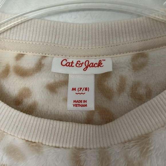🤍🐆SUPER SOFT SWEATSHIRT CREME LEOPARD PATTERN SZ M(7/8) EXCELLENT CONDITION! - Picture 3 of 6
